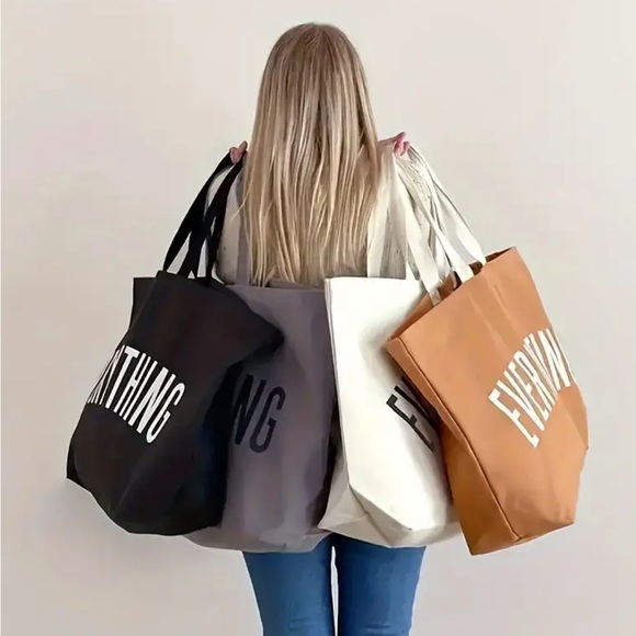 LAST ONE Extra Large JUMBO Size Black Canvas Tote Bag That Can Carry EVERYTHING - Picture 6 of 6